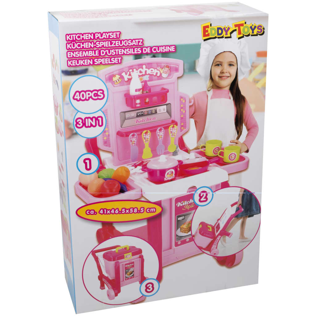 Afbeelding Eddy Toys keukenspeelset - 40-delig - keuken met veel accessoires door Vidaxl.nl