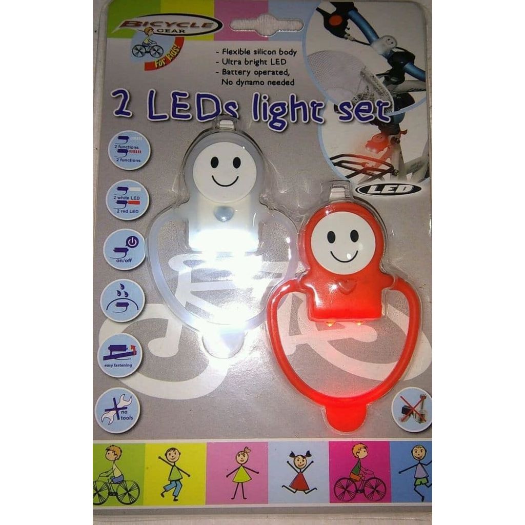 Bicycle Gear Verlichtingsset voor en achter LED smiley