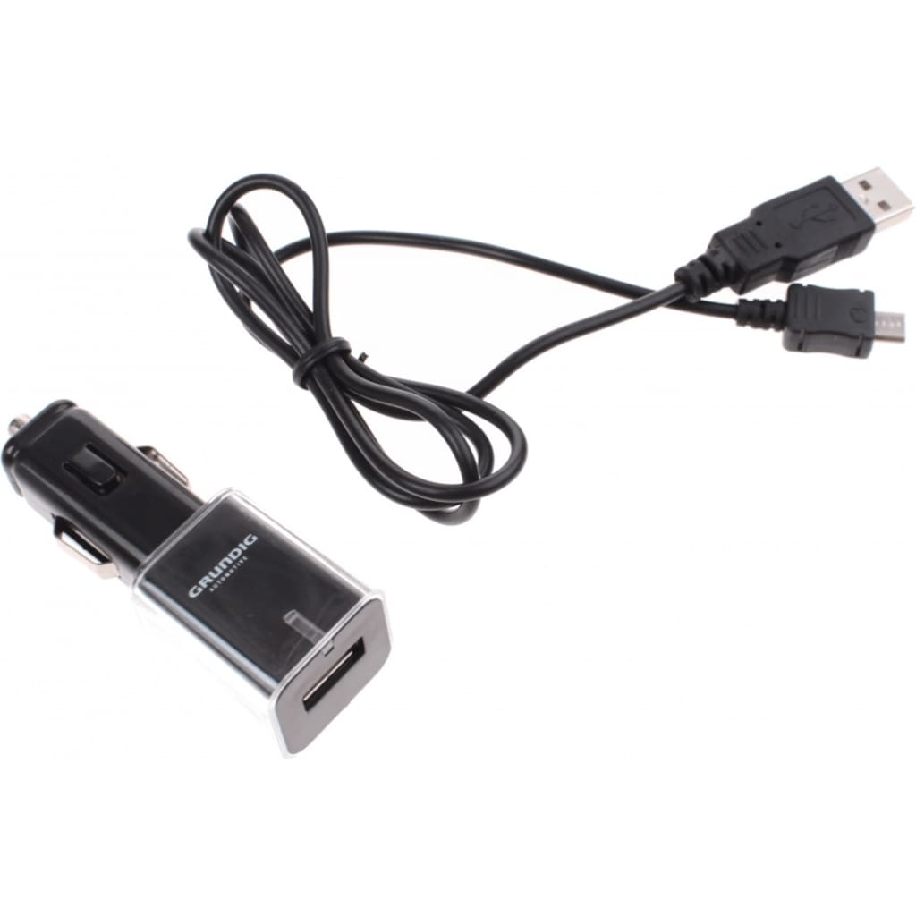 Afbeelding Grundig autolader mini-USB 12/24 Volt 1 Ampère zwart door Vidaxl.nl