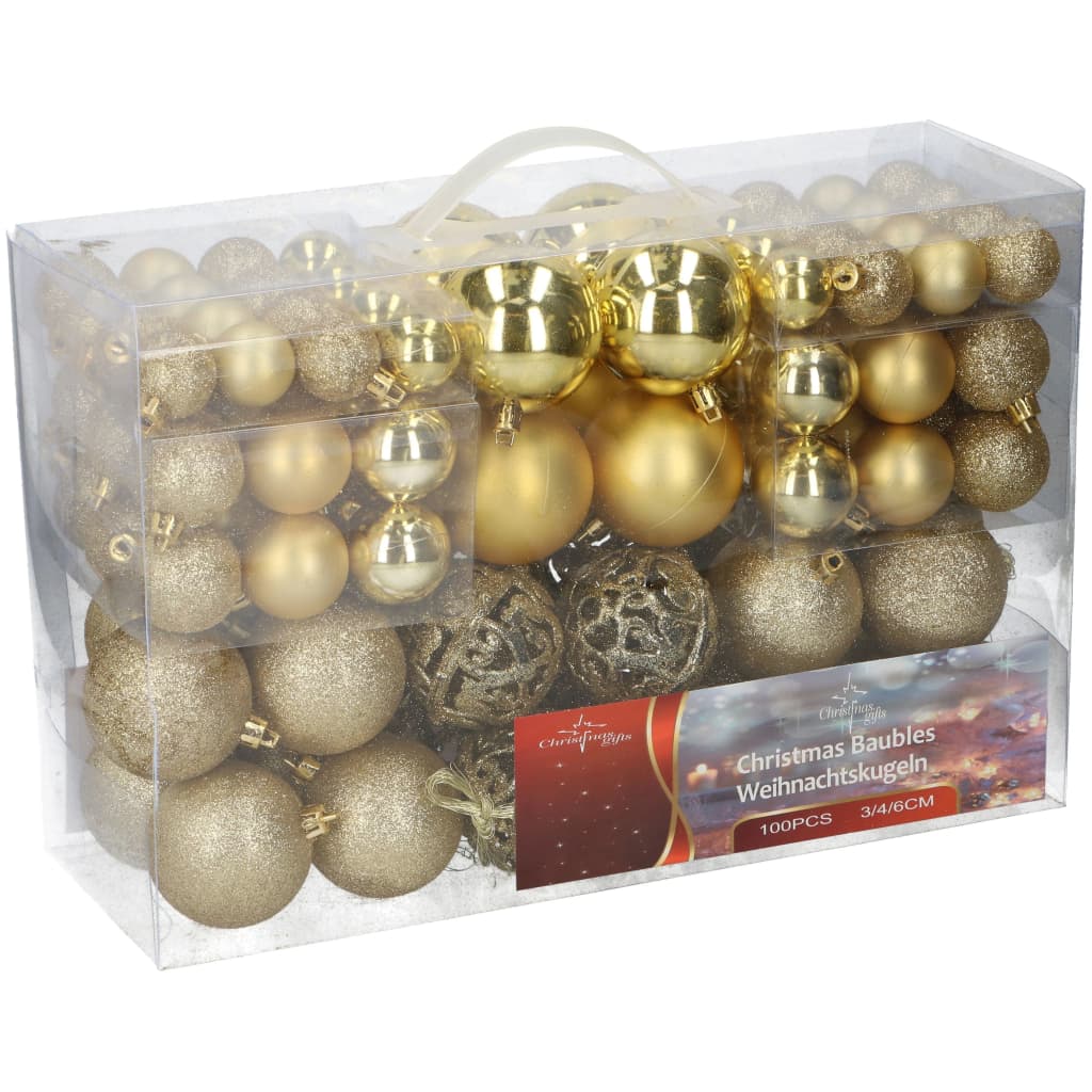 Christmas Gifts Kerstballen set 100 stuks-Goud