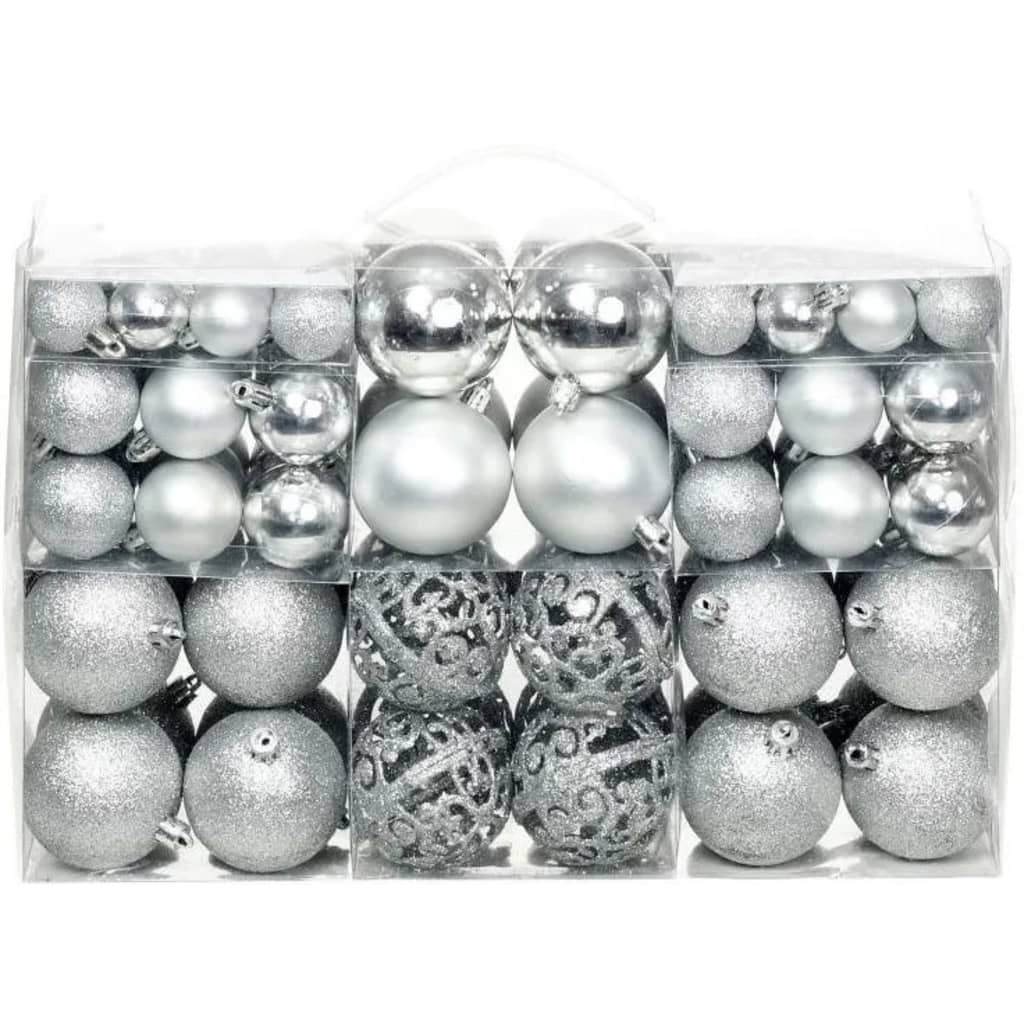 Christmas Gifts Kerstballen set 100 stuks-Silver