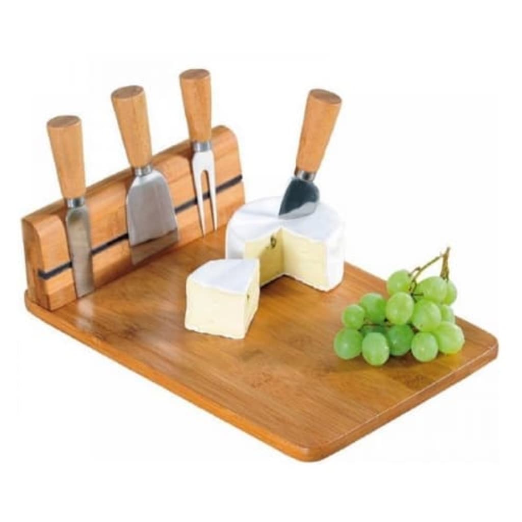 

Excellent Houseware Kaasmessenstandaard met bamboe plank