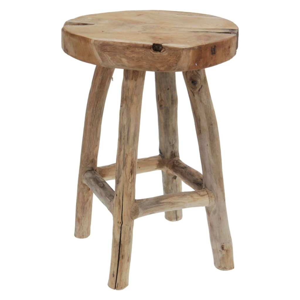 H&S Collection Tabouret 42 cm Bois de teck