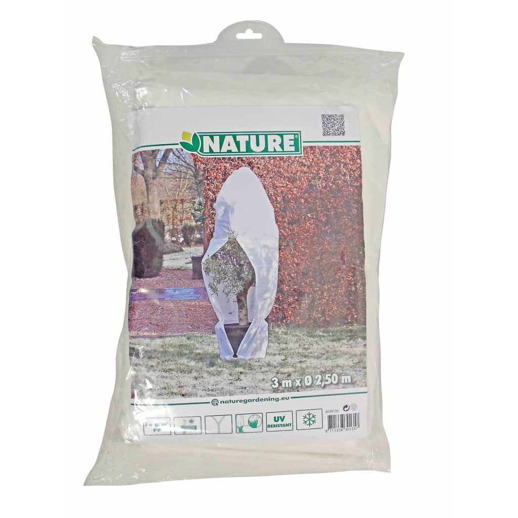 423510 Nature Winter Fleece Cover with Zip 70 g/m² White 2,5x2,5x3 m 