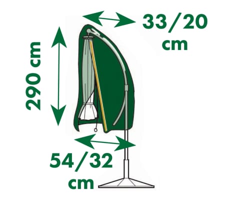 Nature Protective Cover for Tilted Parasols 54/32x290 cm