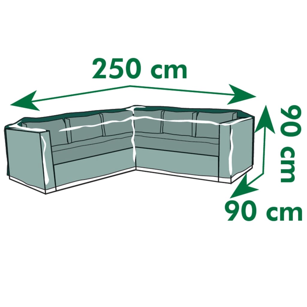 kerti bútor védőhuzat L-alakú kanapékhoz 250 x 90 x 90 cm
