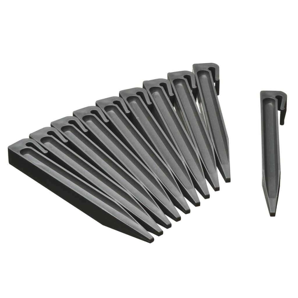 Nature Chevilles d'ancrage de jardin 10 pcs Gris Petit