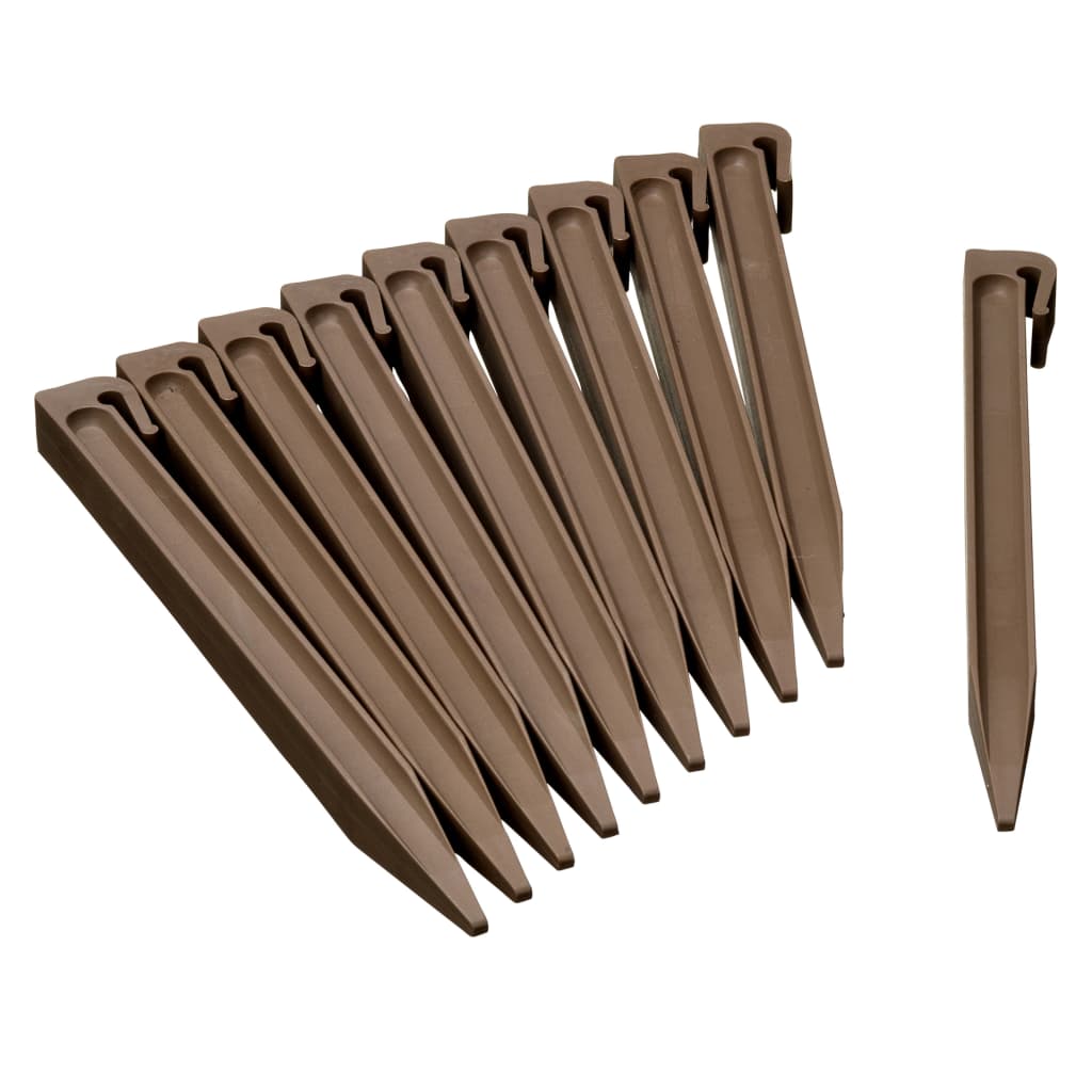 Nature Chevilles d'ancrage de jardin 10 pcs Taupe