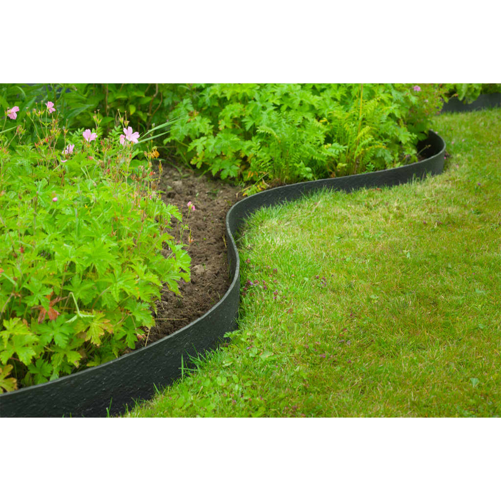 Nature Rasenkante Strukturiert 0,12x24 m 5 mm Schwarz