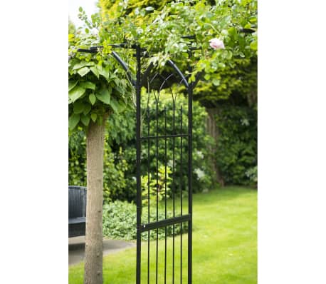 Nature Gartenbogen 114x66x232cm Schwarz Stahl Rosenbogen Rankgitter