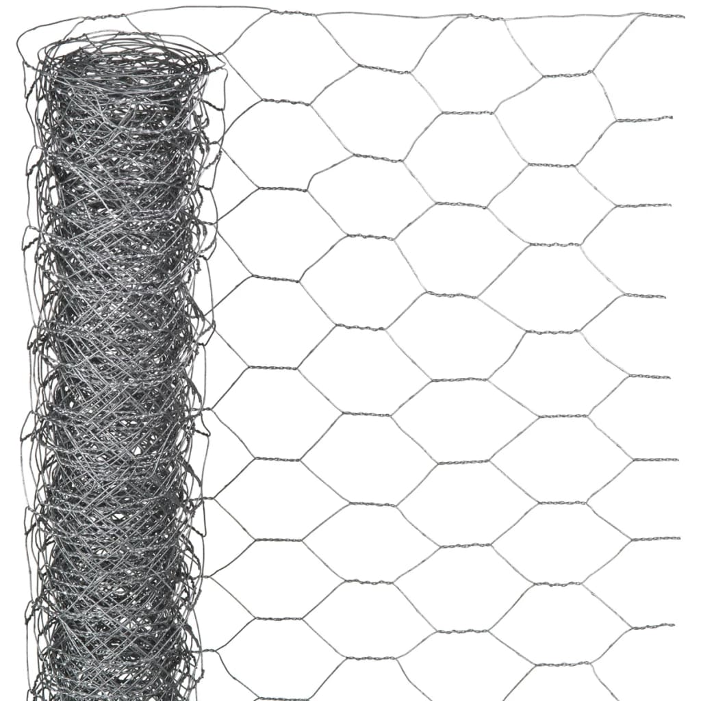 Nature Plasă din sârmă, 0,5 x 5 m, oțel galvanizat, 25 mm, hexagonal vidaxl.ro