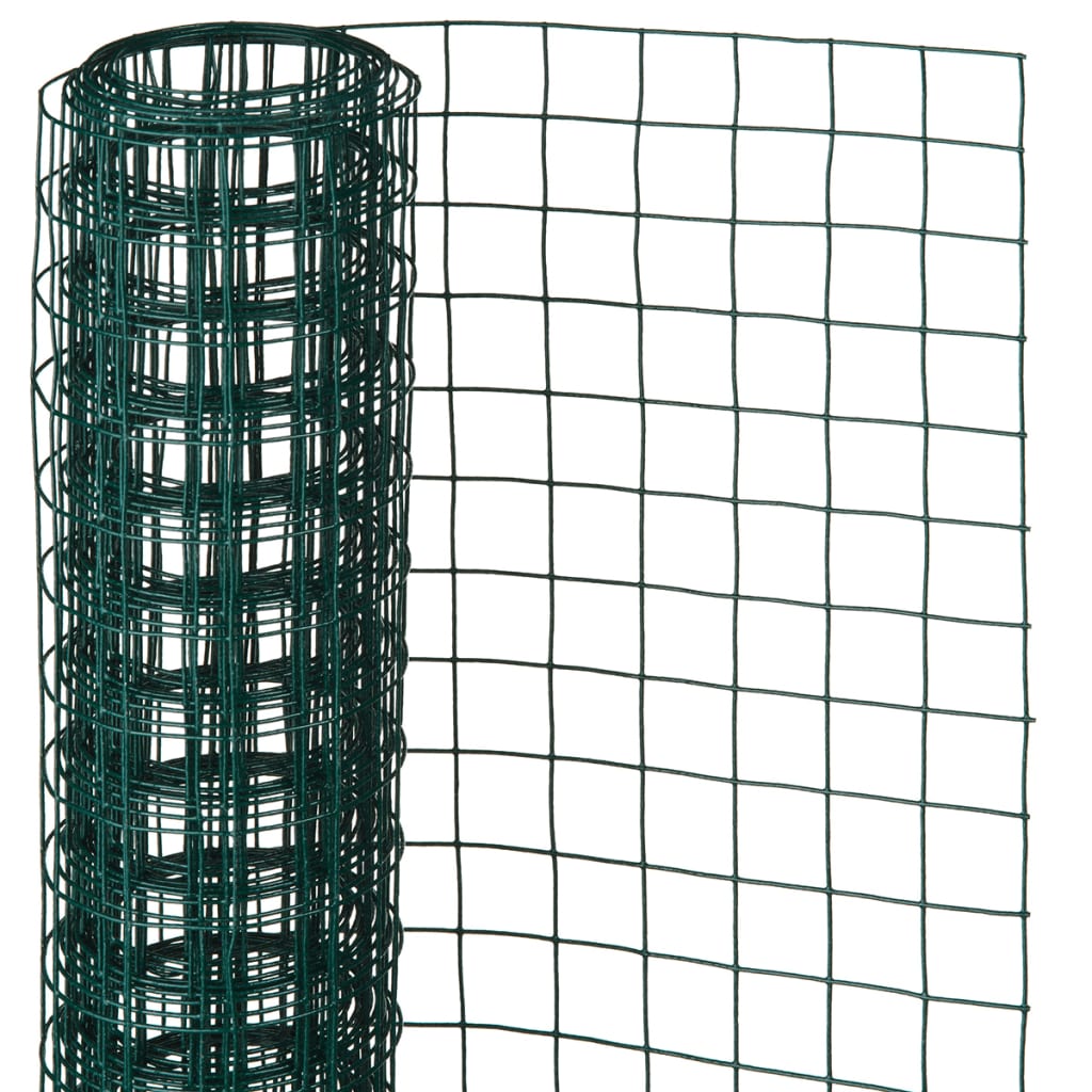 Nature firkantet trådnet 0,5 x 5 m 13 mm plastbelagt stål grøn