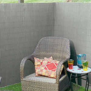 Nature Double Sided Garden Screen PVC 1.5x3m Grey