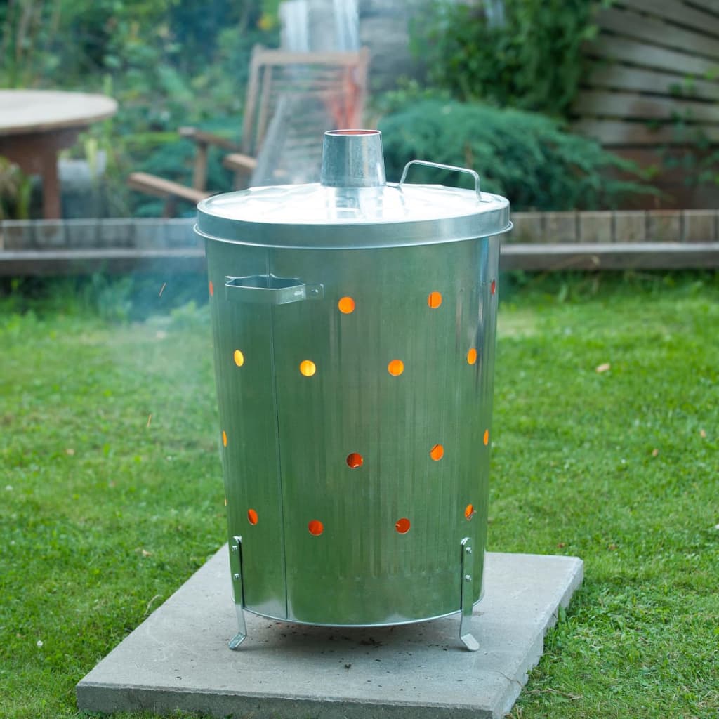 Nature Incinerator de grădină, 46x72 cm, oțel galvanizat, rotund imagine vidaxl.ro