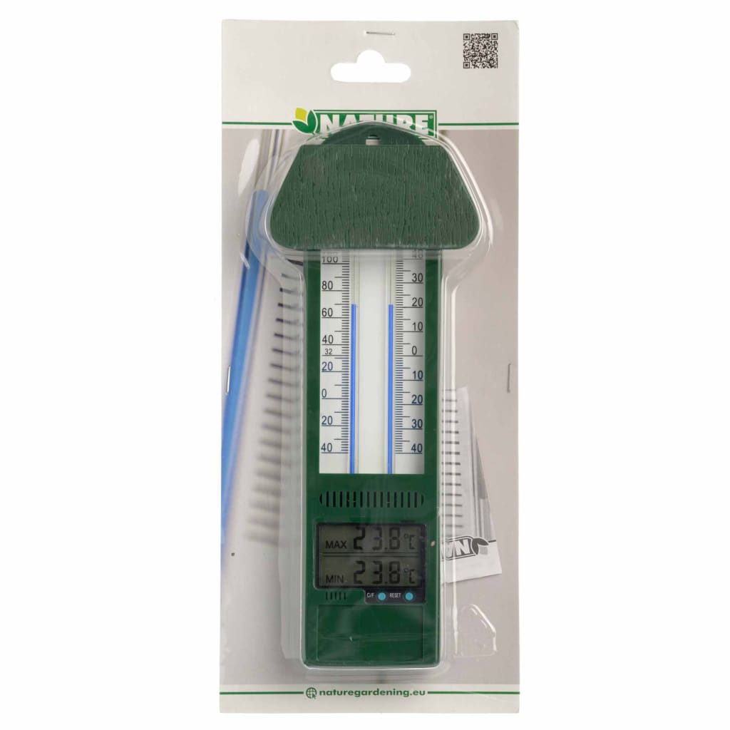 VidaXL - Nature Thermometer min-max digitaal 9,5x2,5x24 cm