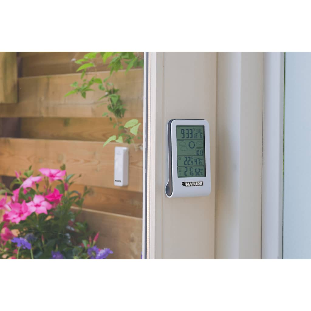 Nature Weerstation digitaal H14x8,5x3 cm wit afbeelding