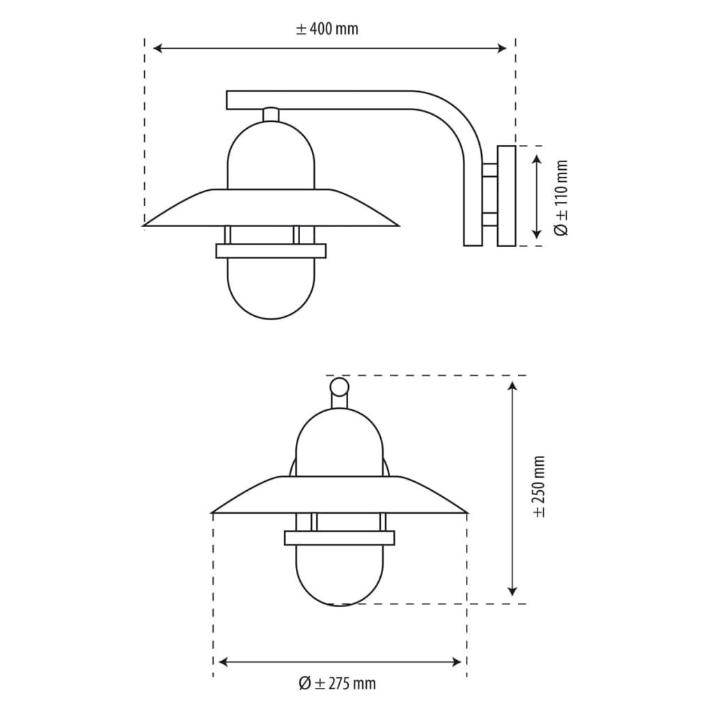 VidaXL - Smartwares Wandlamp 60 W zilver 5000.349