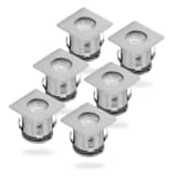 Smartwares Focos LED de tierra 0,36 W 6 piezas cromo 5000.476