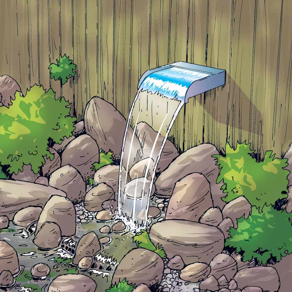 Lama Cascata Da Giardino Nevada 30 Cm Con Luci A LED In Acciaio Ubbink 11 width=274