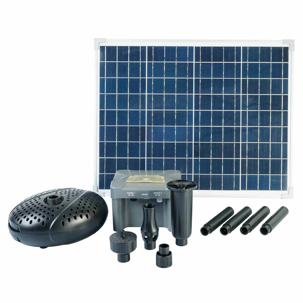 Ubbink Ensemble de panneau solaire, pompe et batterie SolarMax 2500