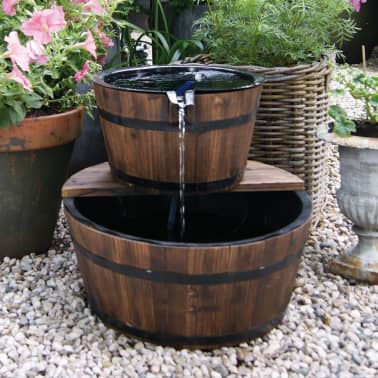 Ubbink Garten Wasserfall Brunnen Holzfass Set 2 Fasser 50 Cm Im