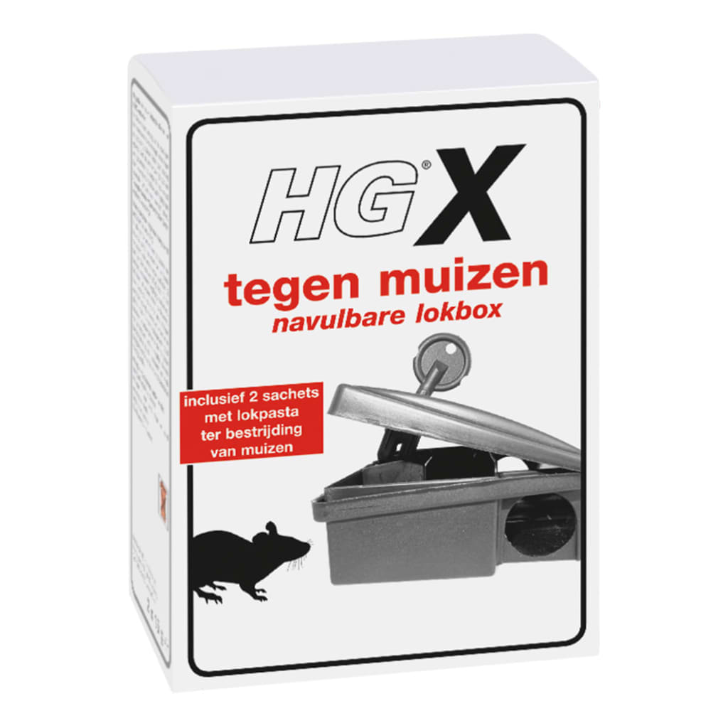 HG HGX Tegen Muizen Navulbare Lokbox + 2 Sachets