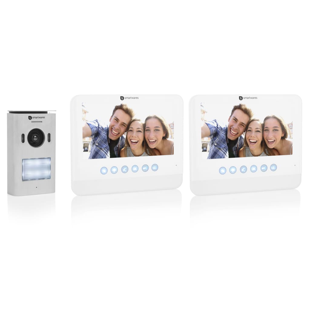 Afbeelding Smartwares Video-intercomsysteem 2 appartementen 18,5x15,2x1,5 cm wit door Vidaxl.nl