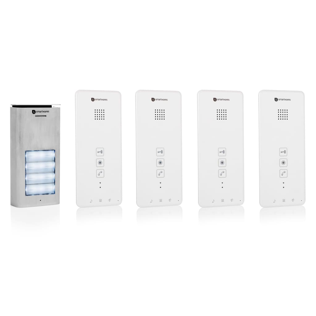 Smartwares Intercomunicador áudio 4 apartamentos 20,5x8,6x2,1cm branco