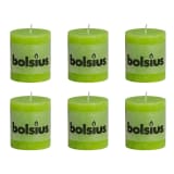 Bolsius Velas rústicas cilíndricas 6 pcs 80x68 mm lima