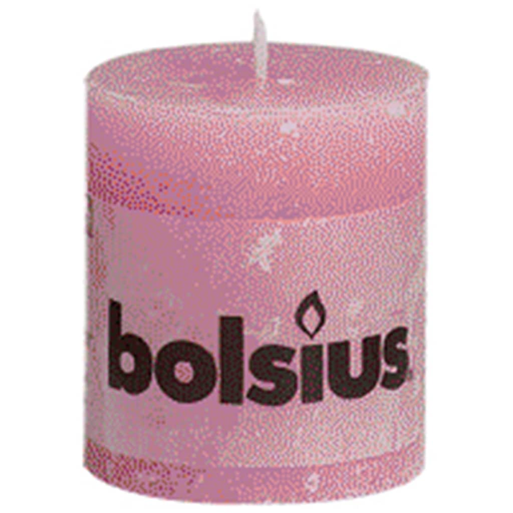 Bolsius Rustieke Stompkaarsen 80 x 68 mm 6 stuks roze