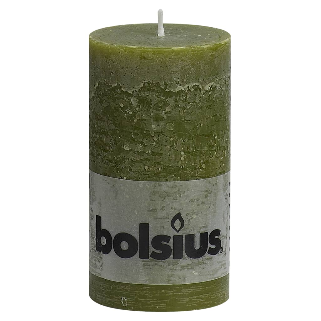 

Bolsius Rustiekkaarsen 6 st 130x68 mm olijfgroen