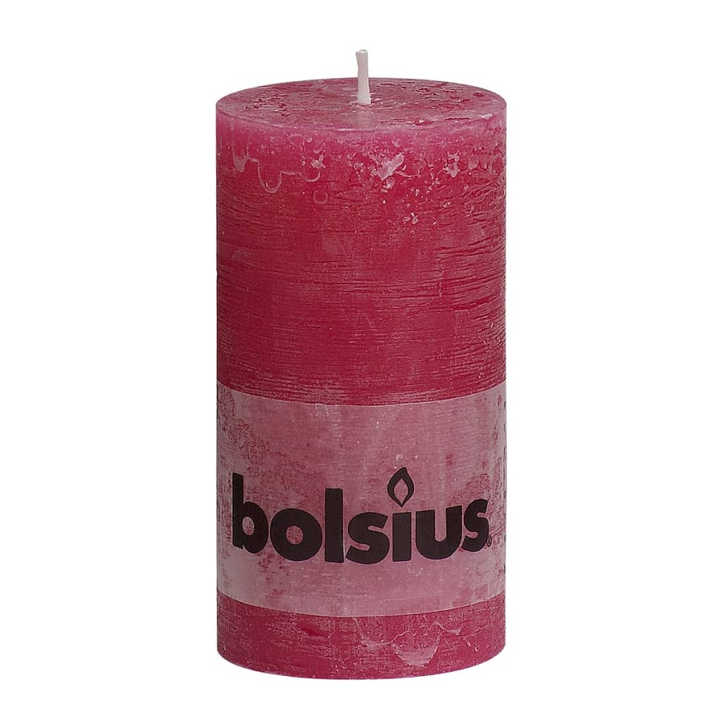 VidaXL - Bolsius Rustieke Stompkaarsen 130 x 68 mm 6 stuks fuchsia