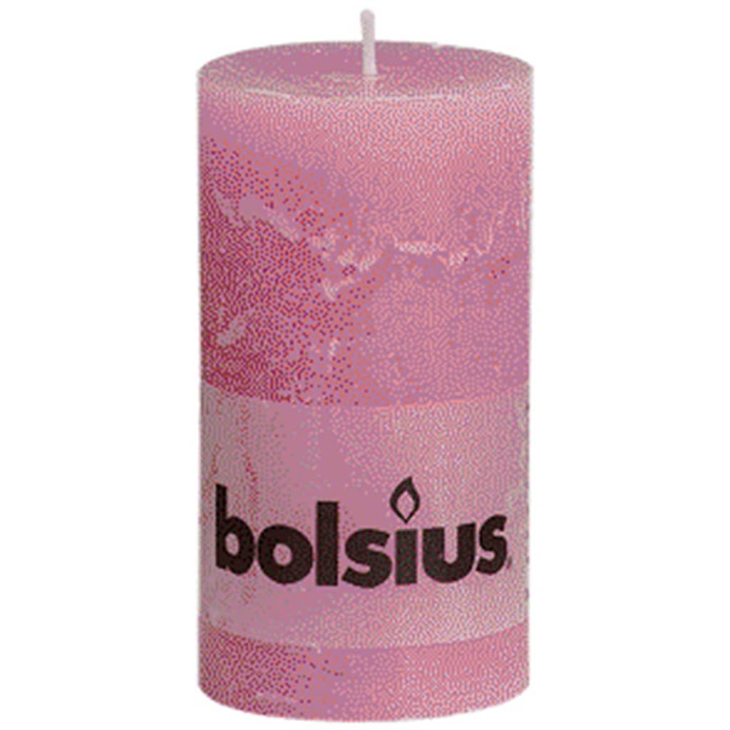 Bolsius Rustieke Stompkaarsen 130 x 68 mm 6 stuks roze