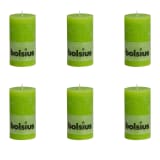 Bolsius Velas rústicas cilíndricas 6 pcs 130x68 mm lima
