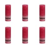 Bolsius Velas rústicas cilíndricas 6 pcs 190x68 mm fúcsia