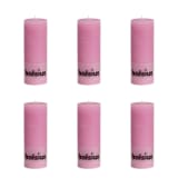 Bolsius Velas rústicas 190x68 mm 6 unidades rosas