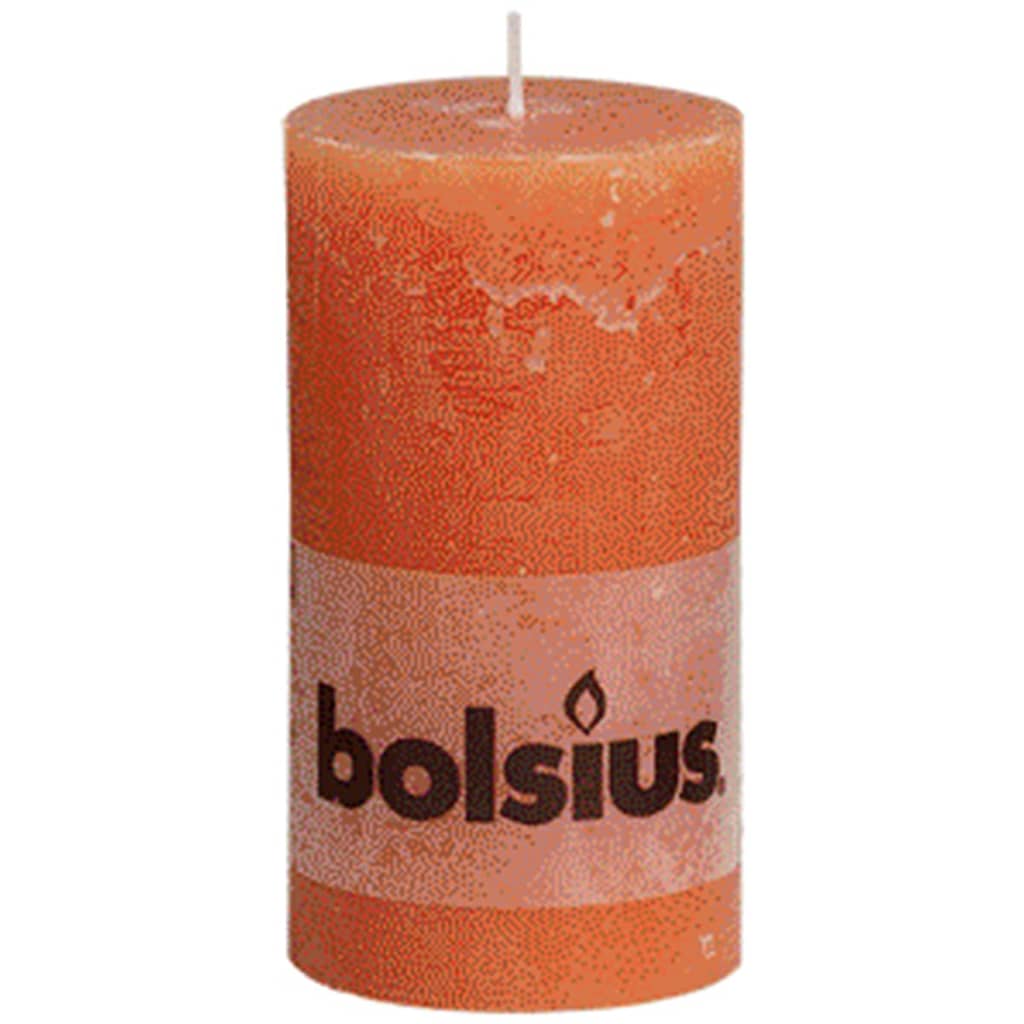 Bolsius Rustieke Stompkaarsen 130 x 68 mm 6 stuks oranje