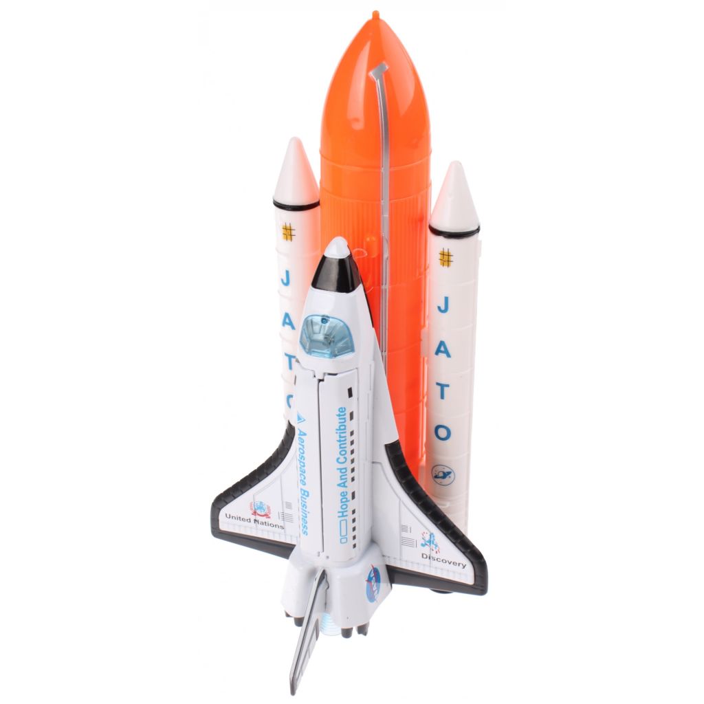 Johntoy space shuttle met licht en geluid wit 20 cm