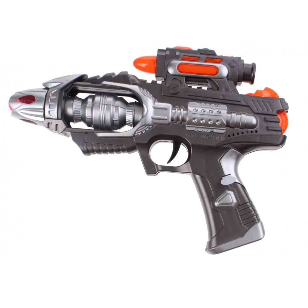 Johntoy Space Space pistool met licht en geluid zilver 25 cm