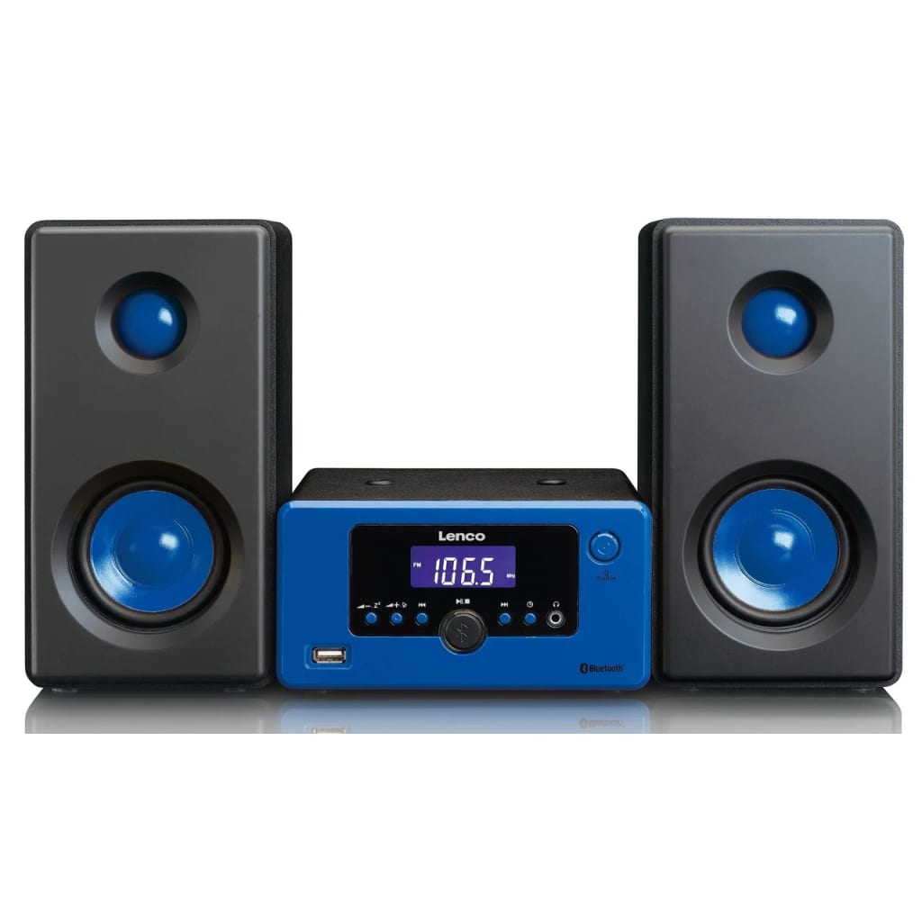 Lenco MC-020 Home audio mini system 10W Zwart, Blauw Zwart