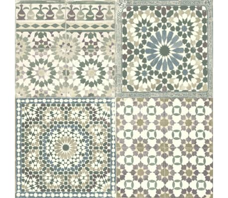 DUTCH WALLCOVERINGS Papel pintado azulejos árabes marrón