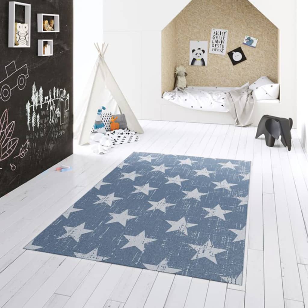 Dutch Lifestyle gulvtæppe med stjerner Milano 120x170 cm blå