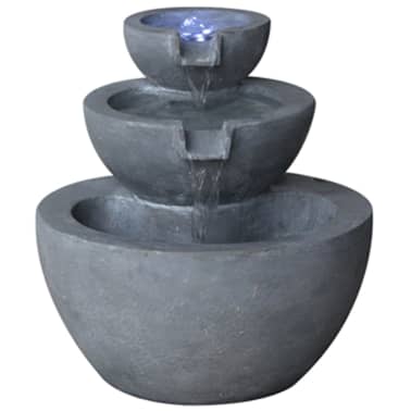 Velda Stenen fontein met 3 schalen en LED-verlichting 850908 online ... Velda Stenen fontein met 3 schalen en LED-verlichting 850908 online ...