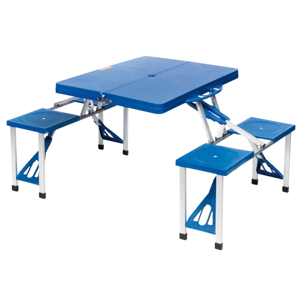 Afbeelding Camp Gear Picknicktafel set Basic blauw staal 1404374 door Vidaxl.nl