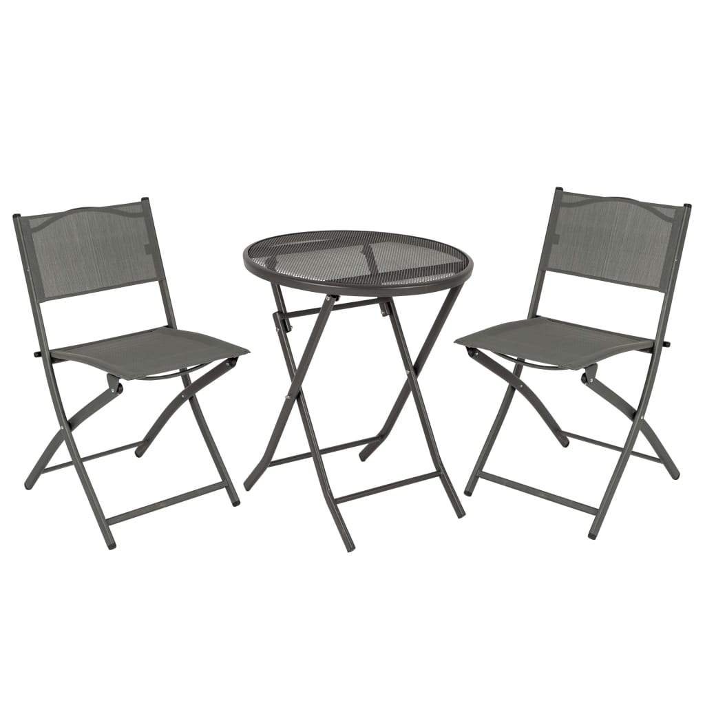 428592 Bo-Camp 3 Piece Folding Bistro Set Grey