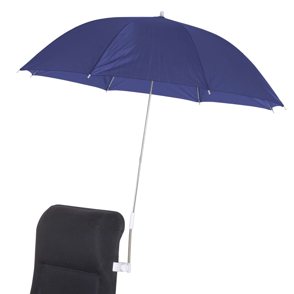 Bo-Camp Tuoliin kiinnitettävä aurinkovarjo 106 cm sininen