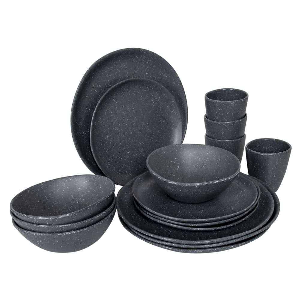 

Bo-Camp 16-delige Serviesset Hoxton melamine donkergrijs