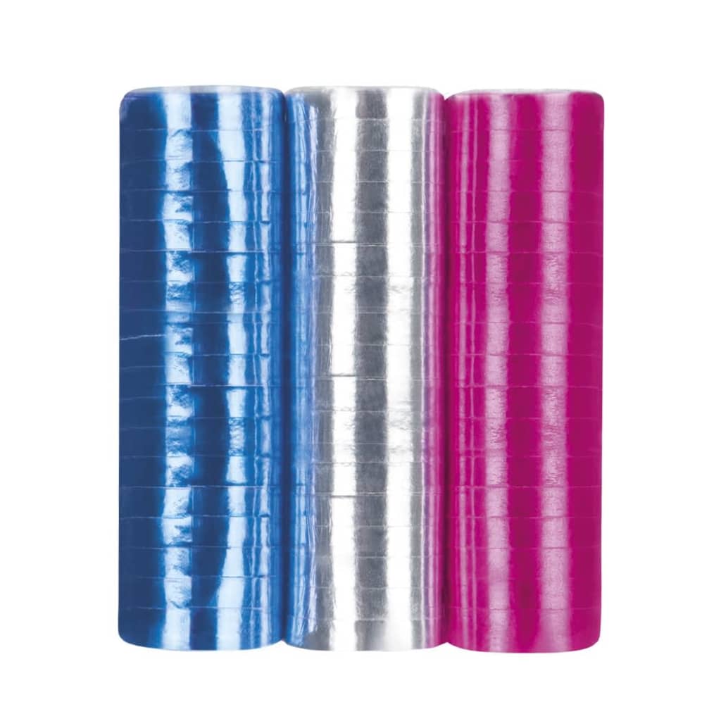 Boland serpentine metallic 3 rollen 400 cm zilver/blauw/roze