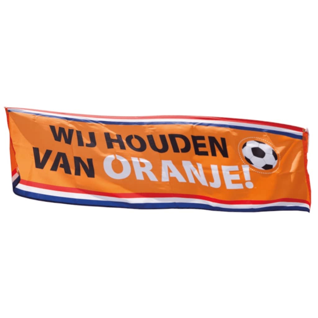 Boland banner "Wij houden van oranje" 74 x 220 cm oranje