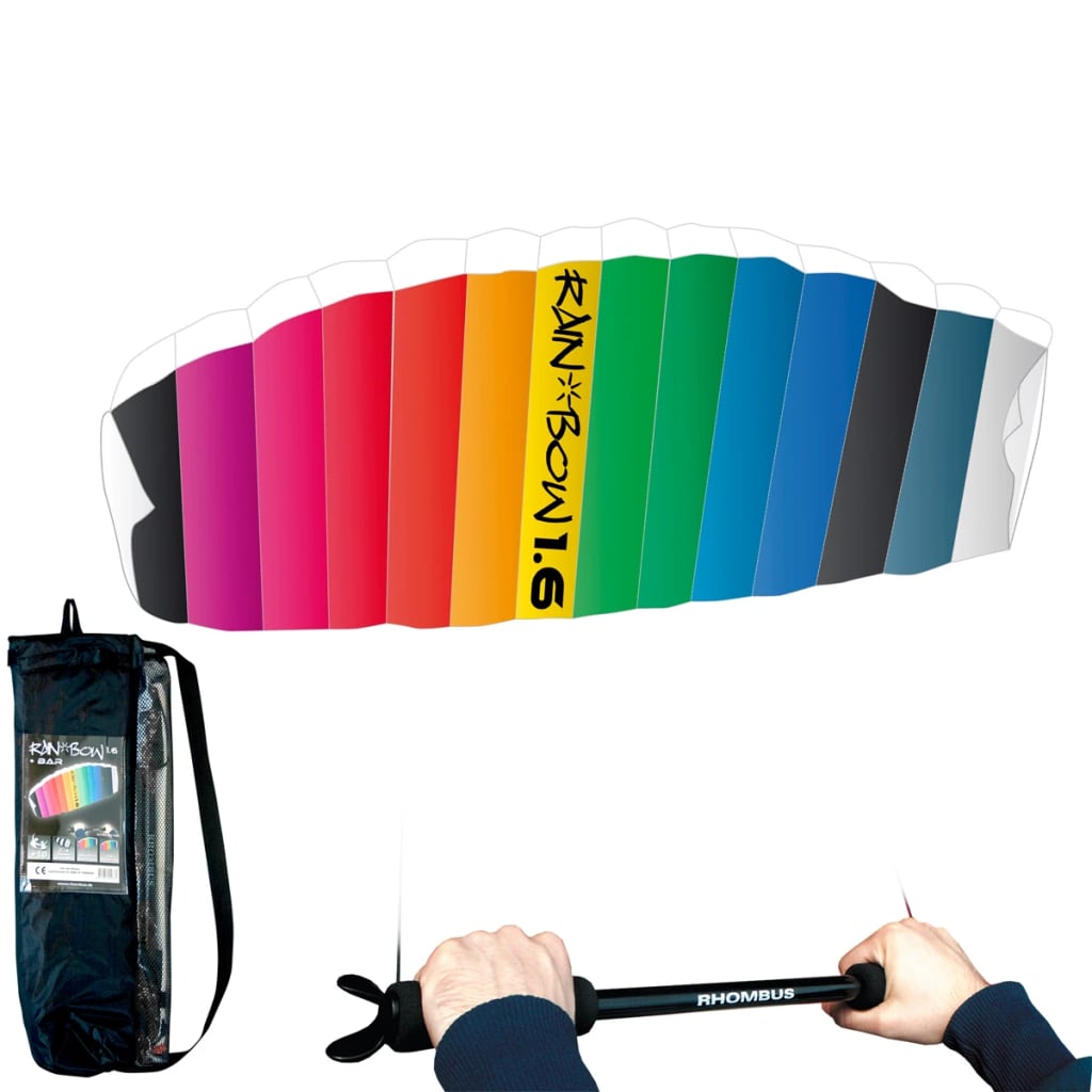 RHOMBUS Vlieger Regenboog ontwerp 160x55 cm